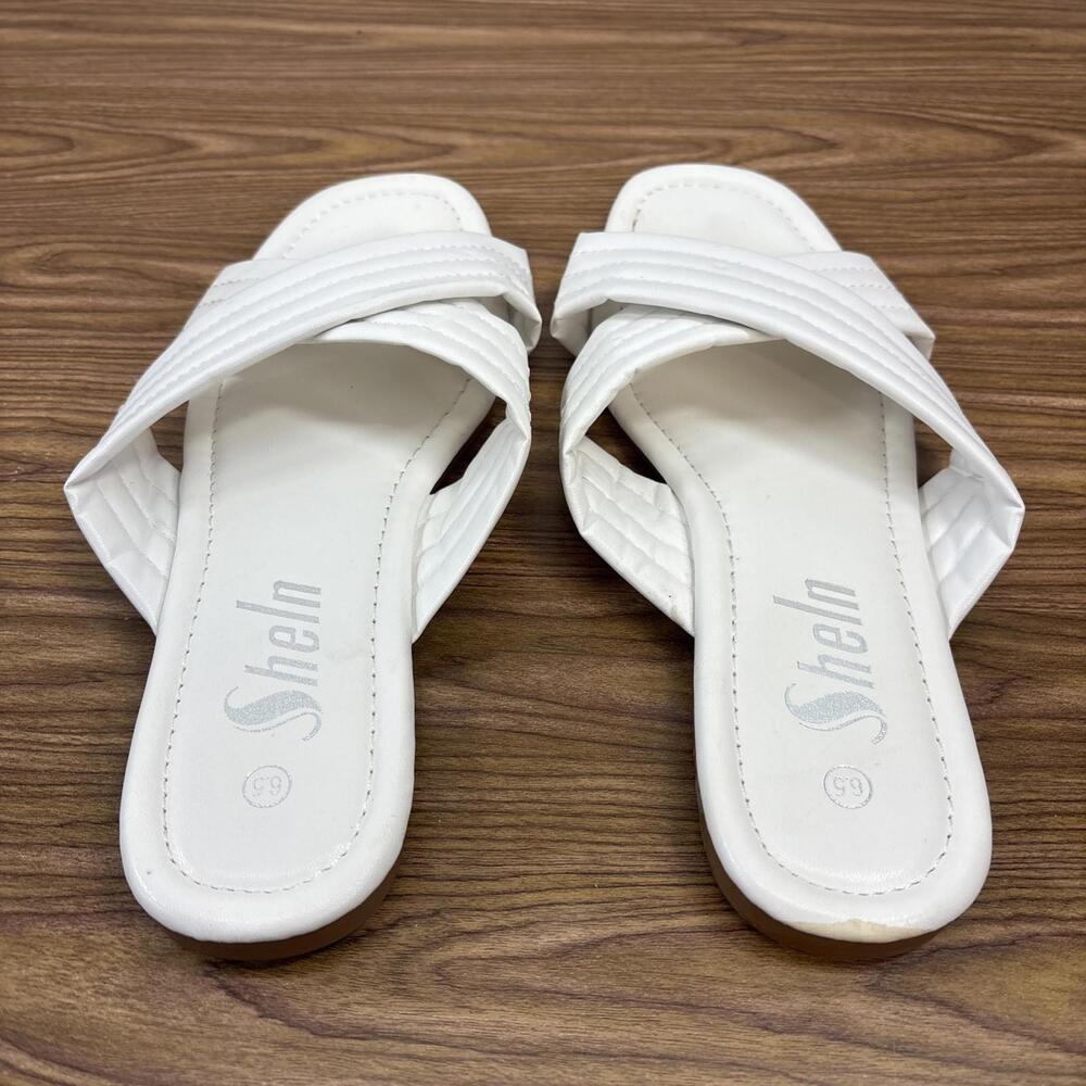 Sheln White Sandals Size 6.5 - Picture 2 of 5